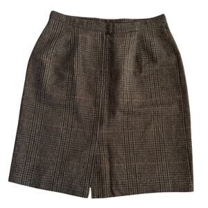 Briggs New York Vintage Brown Wool Tweed Skirt Size 18